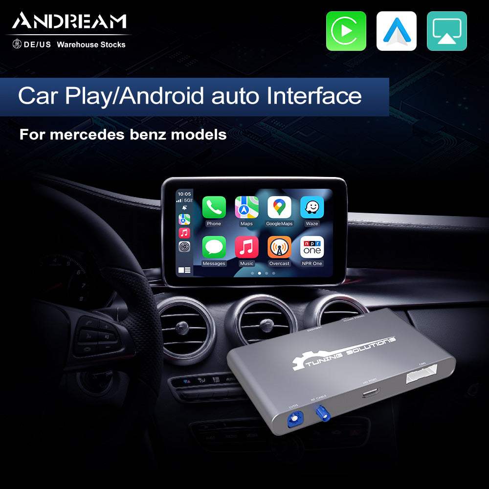 Andream Prime Retrofit Box for Wireless CarPlay & Android Auto in Mercedes-Benz A B C E S-Class GL-Class with NTG 4.5 4.7 5.0 Systems