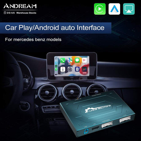 Andream Wireless CarPlay Android Auto MMI Interface Adapter Prime Retrofit For Mercedes Benz NTG 4.5 4.7 4.8 5.0 5.1 Mirror Link Navigation Box Kit.