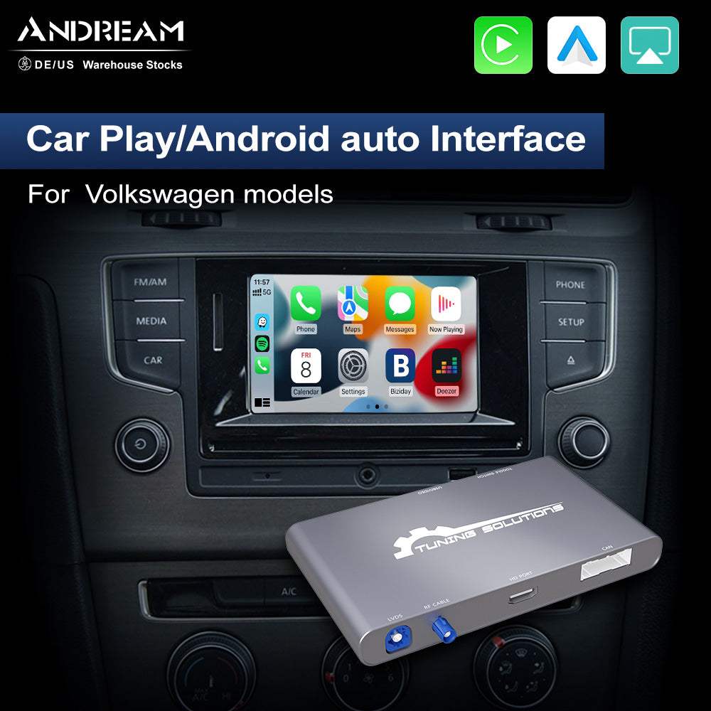 Andream Wireless Carplay Android Auto Interface Box Module For Volkswagen VW Golf Passat Lingdu Tiguan Teramont 2014-2018 Navigation MMI MIB System