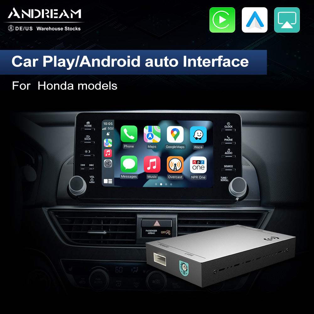 Andream Wireless Carplay Android Auto MMI Prime Retrofit Interface Ｍodule Box For Honda Judai Accord INSPIRE 2018-2021 USB Adapter.