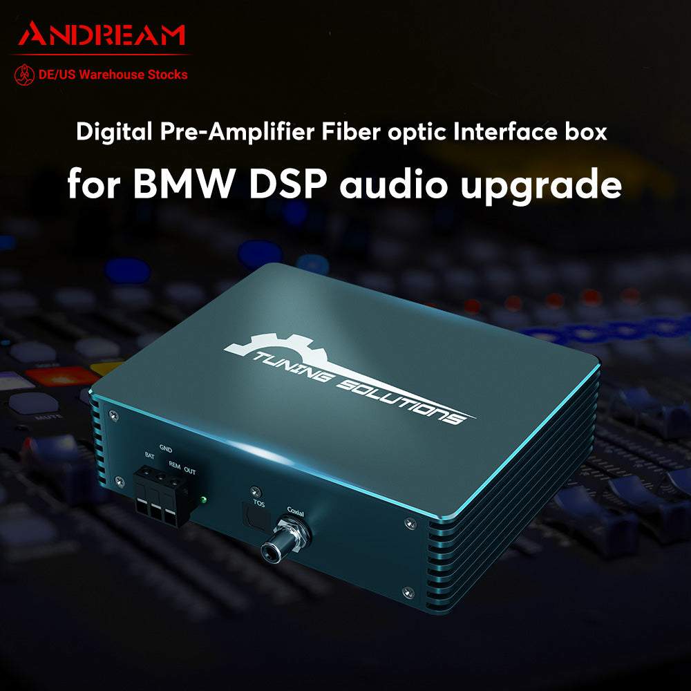 Andream Digital Pre-Amplifier Fibre Optic Amplifier Adaptor Audio Upgrade Interface Ethernet For BMW DSP Audio Box MOST Systems Control Adjustments Car Stereo