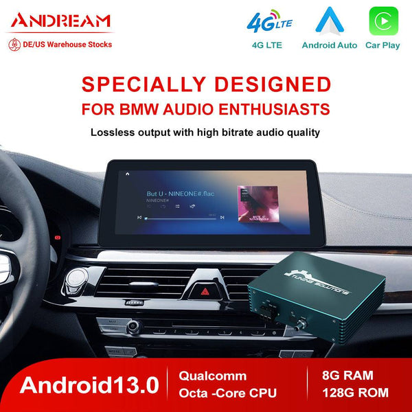 Android Auto Navigation BMW 1 3 5 6 7 Series X1 X3 X5 X6 CIC Systems Carplay Andream Android Touchscreen Display Upgrade With Fiber Decoder Box.