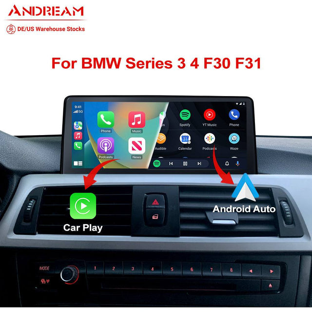 Andream 10.25"/8.8" Wireless Apple CarPlay Android Auto Multimedia Head Unit For BMW Series3 4 F30 F31 F34 F32 F33 F36 F80 GPS Navigation Stereo.