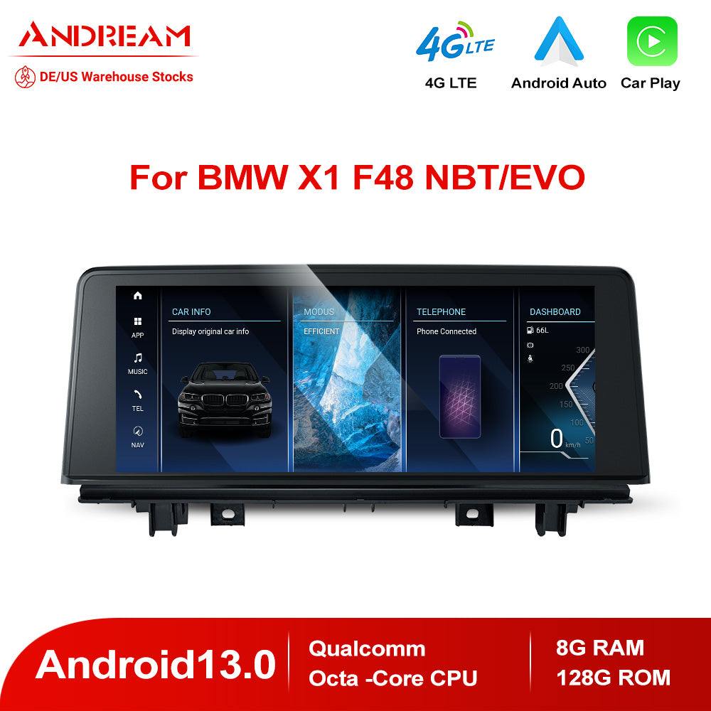 Car MultiMedia, Andream 10.25/12.3 Inchs Android 13.0 Qualcomm 8-core IPS For BMW X1 F48 NBT EVO Car Entertainment System Upgrade Aftermarket Screen