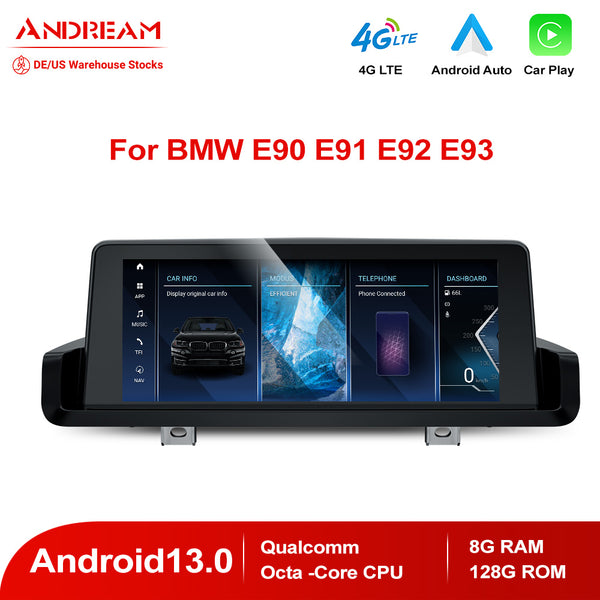 Andream 8.8'' 10.25'' Android 13.0 Qualcomm 8-core 8G+128G 4G-LTE GPS Radio Player Navigation For BMW 3 Series E90 E91 E92 E93 Smart Navigation