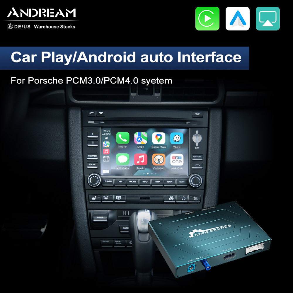 Andream Wireless CarPlay Android Auto MMI Interface Adapter Prime Retrofit Kit For Porsche 911 Bosxter Cayman Macan Cayenne Panamera  PCM3.0 PCM4.0