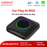 Andream Android 13 Carplay Ai Box With Wireless Android Auto Netflix YouTube Iptv 4+64G For VW Toyota Ford Mazda Volvo KIA BMW Audi Benz Streaming.