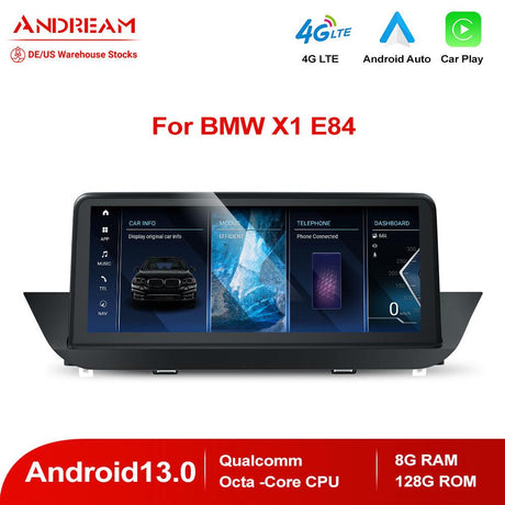 Andream 10.25" Android 13.0 4G+64G Qualcomm Octa-Core Built-in Wifi IPS Car Interface MultiMedia For BMW X1 E84 2009-2015 GPS Navigation Head Unit.