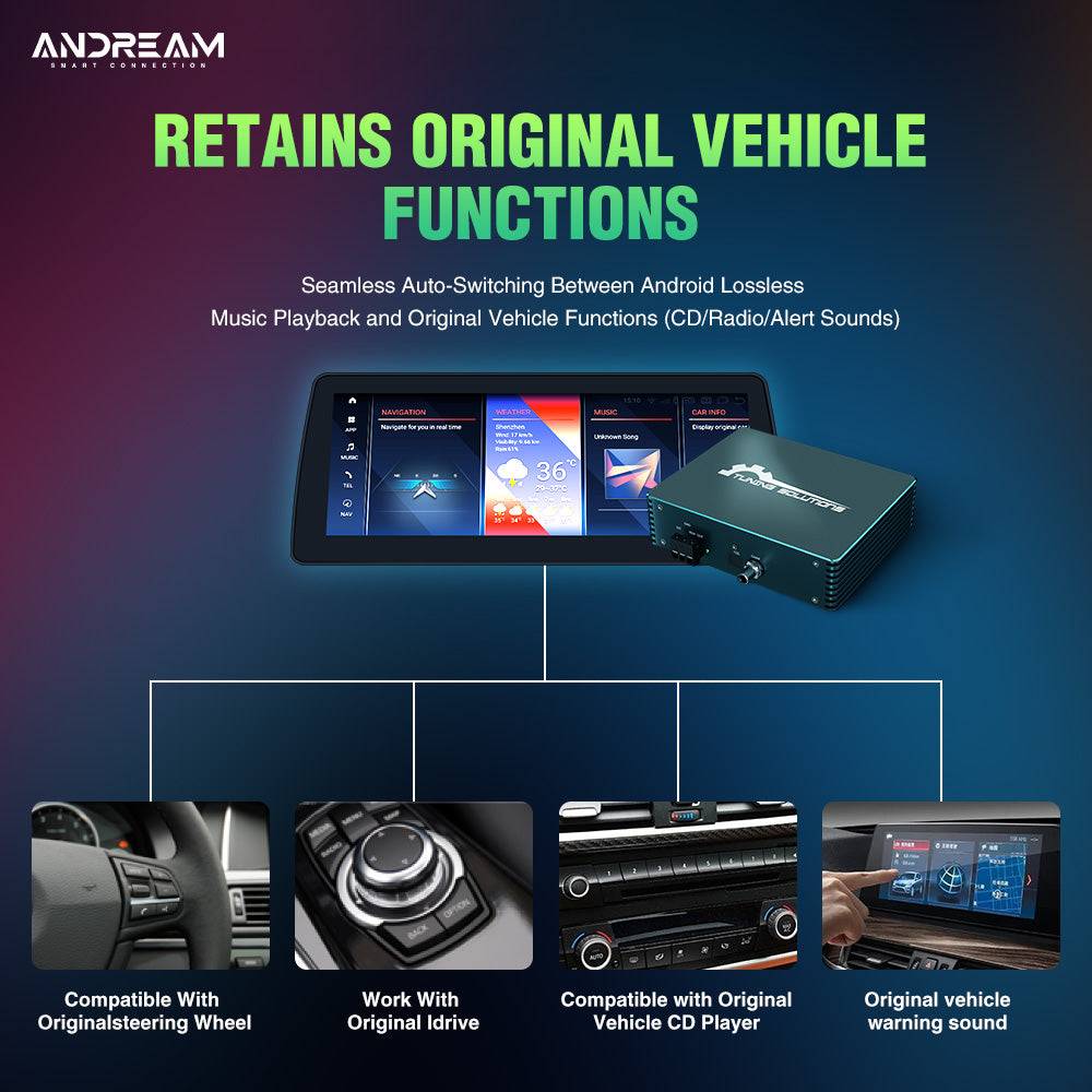 Andream Android Auto Touchscreen Hi-Fi DSP Audio Upgrade Optical Decoder Optical Sound For BMW EVO 1 2 3 4 5 Series X1 X2 X3 Navigation Carplay