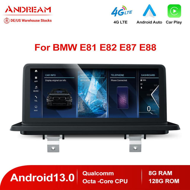 Andream 10.25" Android 13.0 8G+128G IPS CarPlay Android Auto Car MultiMedia For BMW Series1 E87 E88 E81 E82 2005-2014 IPS Carplay Touch Screen.