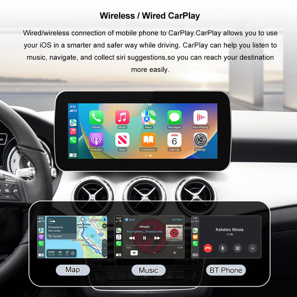 Andream Wireless Carplay Android Auto Auto Multimedia Linux Touchscreen Multimedia For Mercedes Benz A B Cla Gla W176 W246 2013-2015 Ntg4.5/4.7 Stereo