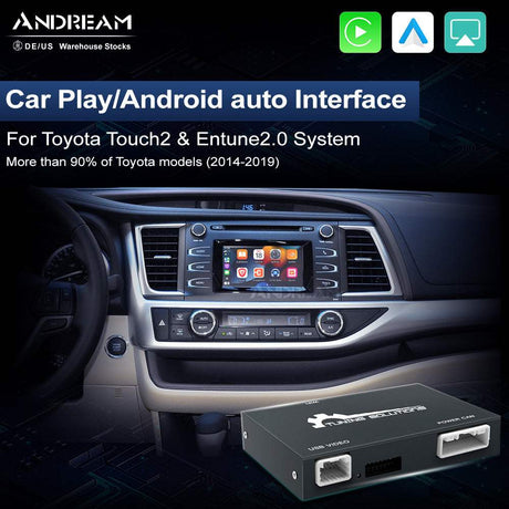 Andream Wireless CarPlay For TOYOTA Touch2 2014-2019 Highlander Tundra CHR RAV4 Tacoma Land Curiser Prado Auris Avalon Android Auto.