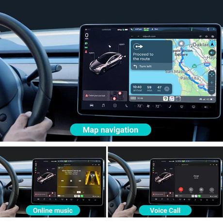 Andream CarPlay Mini Ai Box iPhone IOS Fast Pairing Wireless CarPlay Adapter Box Plug and Play USB Bluetooth-compatible For Tesla Cars Model 3 X Y S.