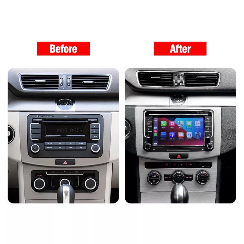 Android 10 Car Stereo with Apple Carplay for VW Jetta Beetle Tiguan Passat  Golf Polo Seat Skoda Octavia, 7 Inch Touch Screen Car Radio with Bluetooth