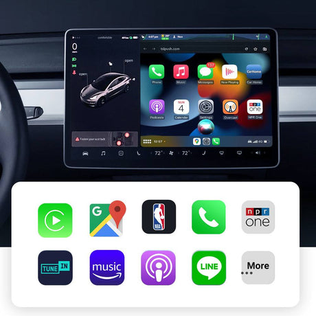 Andream CarPlay Mini Ai Box iPhone IOS Fast Pairing Wireless CarPlay Adapter Box Plug and Play USB Bluetooth-compatible For Tesla Cars Model 3 X Y S.